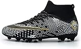 WOWEI Fußballschuhe Herren High Top Spike Cleats Athletics Spikes Professionelle Fußballschuhe Kinder Trainingsschuhe Turnschuhe Sport Fußball Stiefel Wettkampf (Hoch Stil 6, EU35)