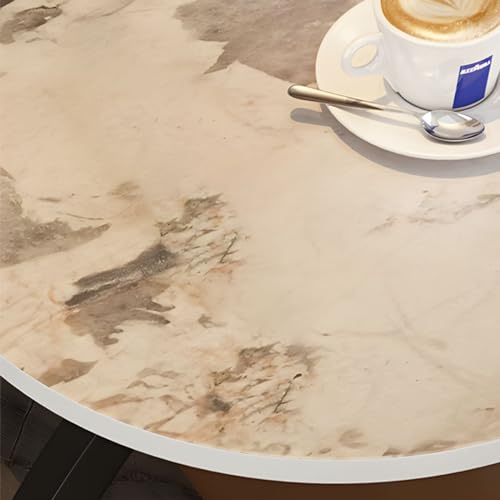 Lakiq LA944451 16'' W Stone Round Side Table C Shaped Modern End Table Snack Table Slide Under Small Space Sofa Coffee Table thumb #6
