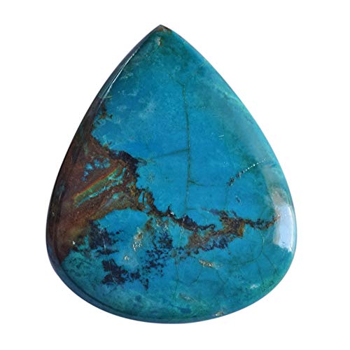 Chrysocolle bleue naturelle en cabochon poire 38x30mm pour pendentif fait main