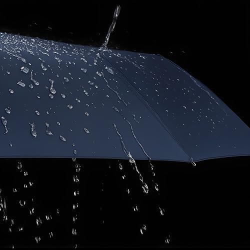 Image of STAR WORK Small Wooden Handle Compact UV Protection Umbrella, Automatic Open Hook Handle Stick Golf Umbrellas for Rain, Sun & Wind Protection.