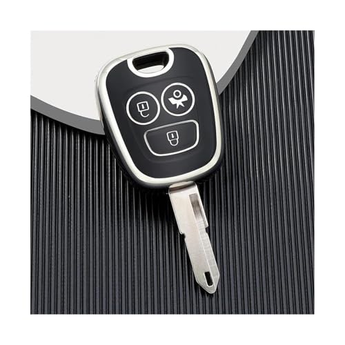 Étui coque protection clé TPU 3 boutons argent noir auto C1 C4