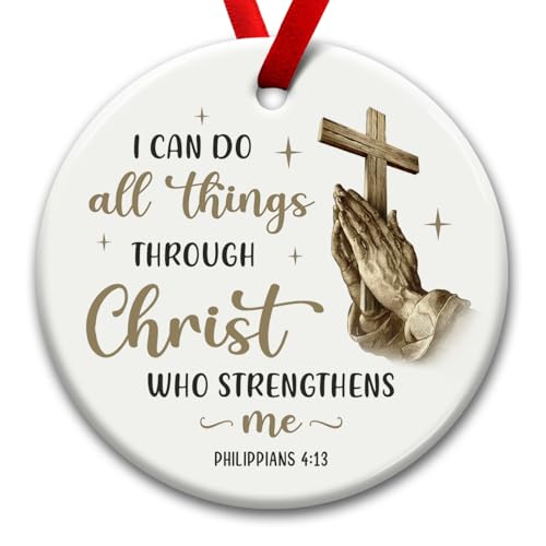 Kilyhome Christian Christmas Hanging Ornaments, Christ Ornament with Praying Hands,