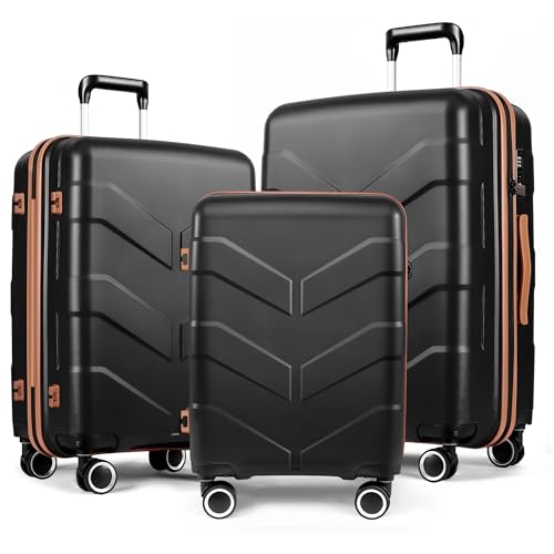 TILYMOL Luggage Sets 3 Piece with Spinner Wheel, Hardside Suitcase Set with TSA Lock, Expandable...