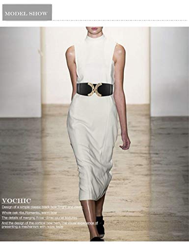 VOCHIC Wide Belt for Womens Ladies Elastic Stretch Interlock Buckle Thick Waist Band for Dress2