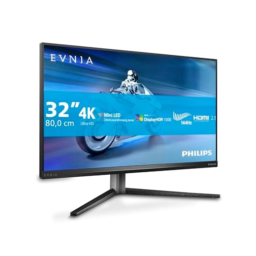 Philips Evnia 32M2N6800M - 32 Zoll UHD Gaming Monitor, 144Hz, 0.5 ms, FreeSync Premium Pro, HDR1000, Ambiglow (3840x2160, 2X HDMI 2.1, DisplayPort, USB Hub) dunkel grau