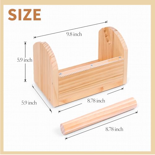 Kids Masking Tape Dispenser, Wooden Multi Roll Craft Tape Dispenser, Washi Tape Holder Organizer, Cutter for Gift Wrapping, Gift for Children Office Home School, Acrylic Serrated Cutter - Thumbnail 4