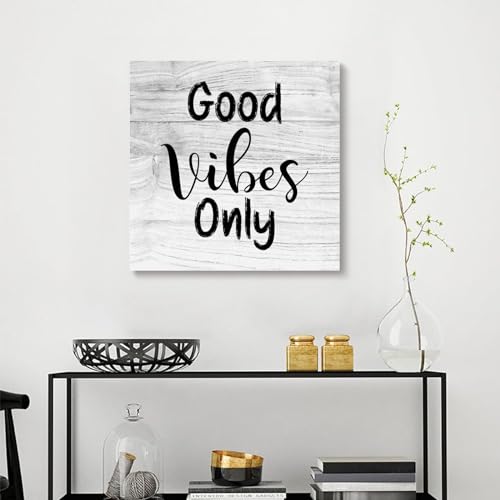Lienzo Good Vibes Only para decorar una sala de estar moderna con arte de pared positivo 5