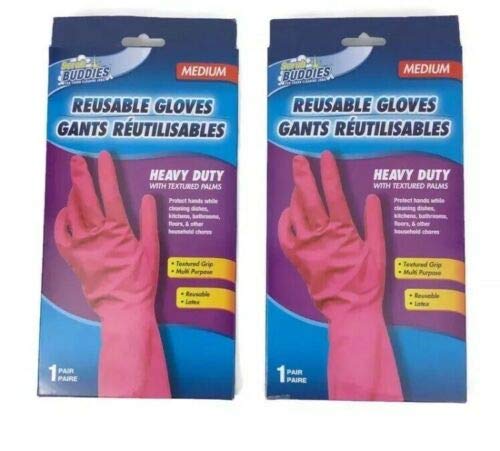Scrub Buddies Reuseable Gloves Pink-medium Pack of 2
