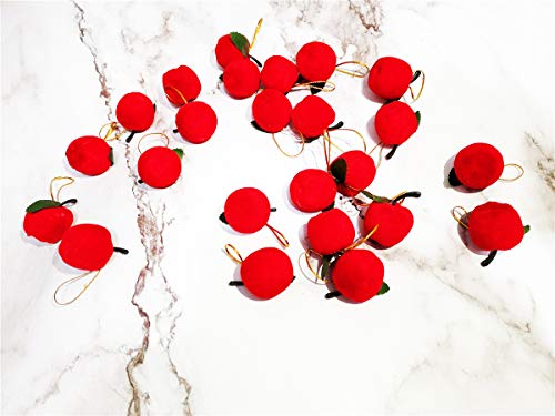 Thkmeet Small Red Apples Christmas Tree Decorations Hanging Ornaments Xmas Party Decor,24Pc #TOP3