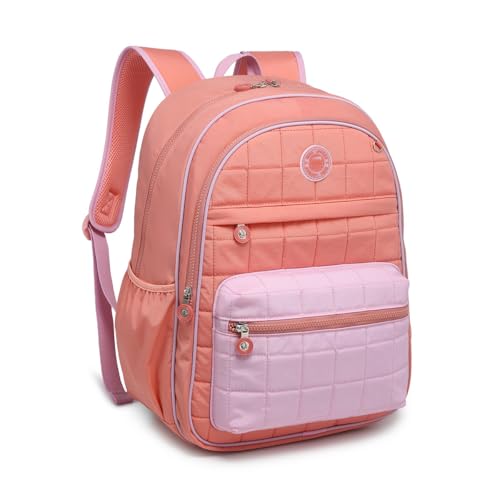 Mochila Escolar Feminina Kika Costa Notebook Juvenil Trabalho (Laranja)