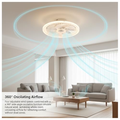 Ventilateur de plafond LED oscillant 360° à 4 vitesses variables - 3