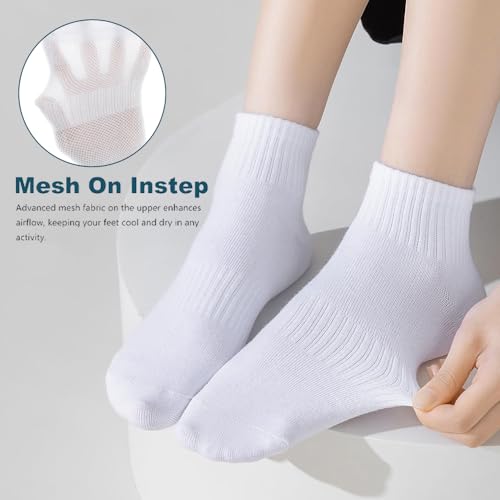 3-Pack Women’s Thin Cotton Ankle Socks, Athletic Mini Crew Socks for Gym and Everyday Wear3