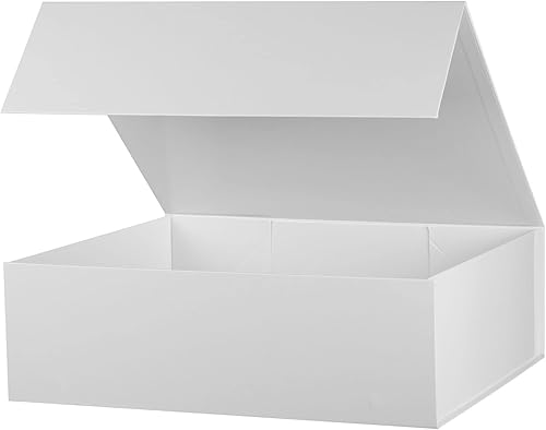 Caja de regalo extra grande blanca de 19 x 16 x 6 pulgadas, caja de regalo grande con tapa magnética, caja de propuesta de padrino, cajas de regalo