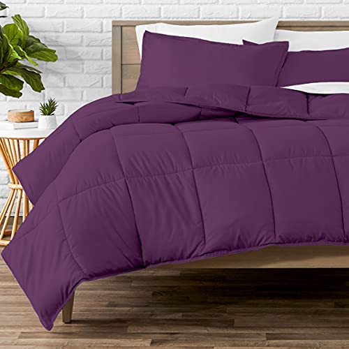 Bare Home Comforter Set - Twin/Twin Extra Long - Goose Down Alternative - Ultra-Soft - Premium 1800 Series - All Season Warmth (Twin/Twin XL, Plum)