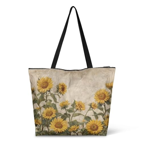 Image of Art Lover Zippered Tote Bag Waterproof Large Work Tote Bags, Artwork Women's Purse Handbags Travel Totes