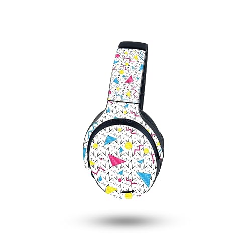 Image of MightySkins Carbon Fiber Skin Compatible with Skullcandy Crusher ANC 2-90s Fun | Protective, Durable Textured Carbon Fiber Finish | Easy to Apply, Remove, and Change Styles