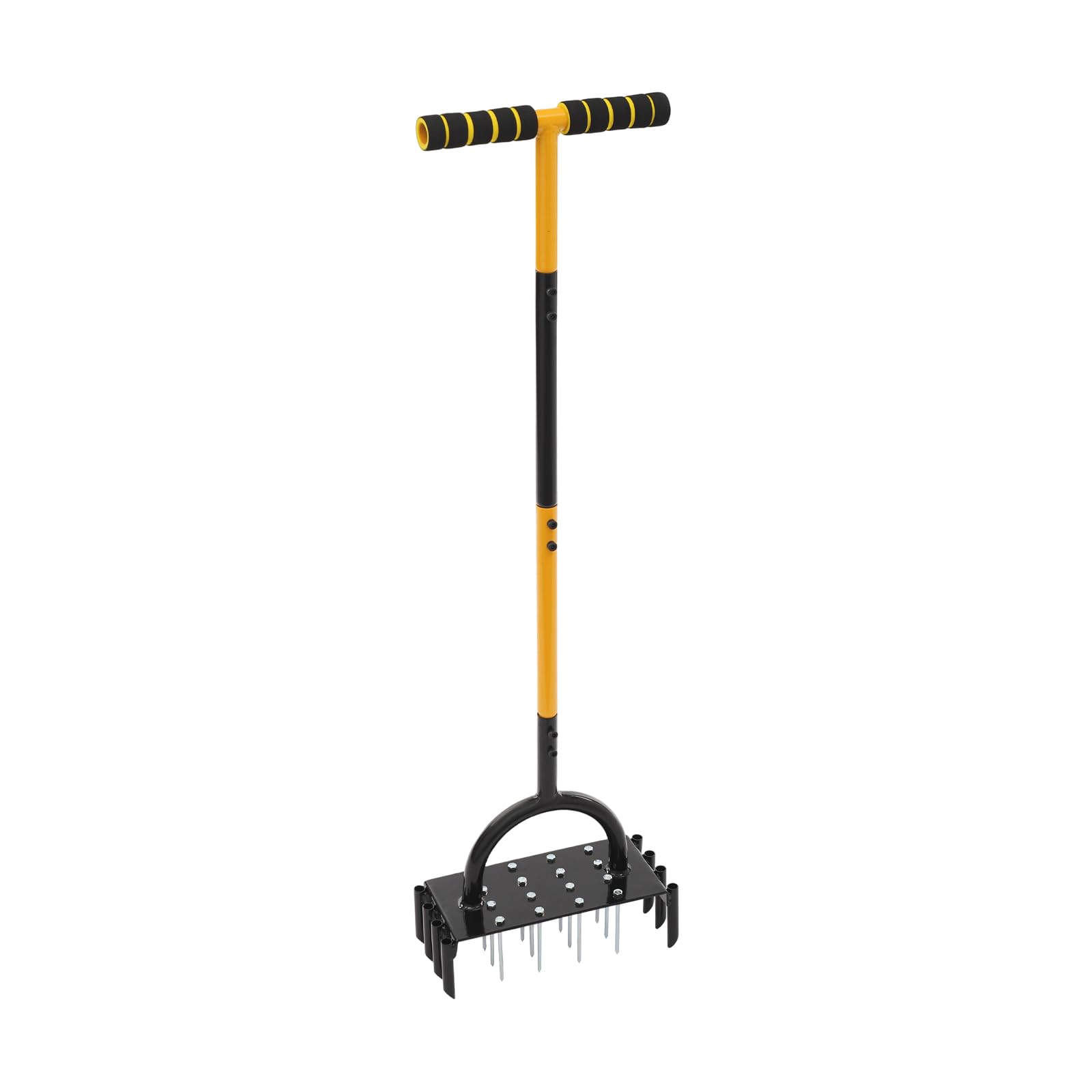 Aérateur de pelouse 2 en 1 pour aération et assouplissement du sol, aérateur de pelouse manuel, aérateur de pelouse, scarificateur de pelouse pour votre pelouse ou cour et sols compacts