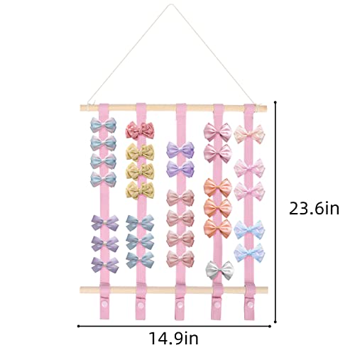Hair Bow Holder Organiser Wall Hanging Hair Clip Holder for Girls Hair Accessories Organiser Home Decor Pink - Image 2