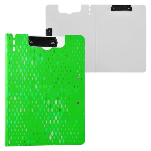 JUMBEAR Portapapeles de punta ondulada verde A4 con clips dobles, tablero plegable con tapa, organizador personal ligero adecuado para hospitales, oficinas, escuelas, negocios, suministros de aula