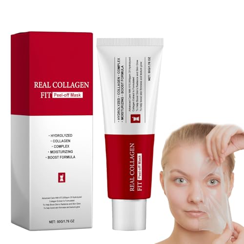 VARKAGE Real Collagen Fit Mask, Collagen Night Wrapping Mask, Collagen Mask Face Overnight Peel Off Mask, Real Collagen Fit Peel Off Facial Mask Restore Skin Elasticity