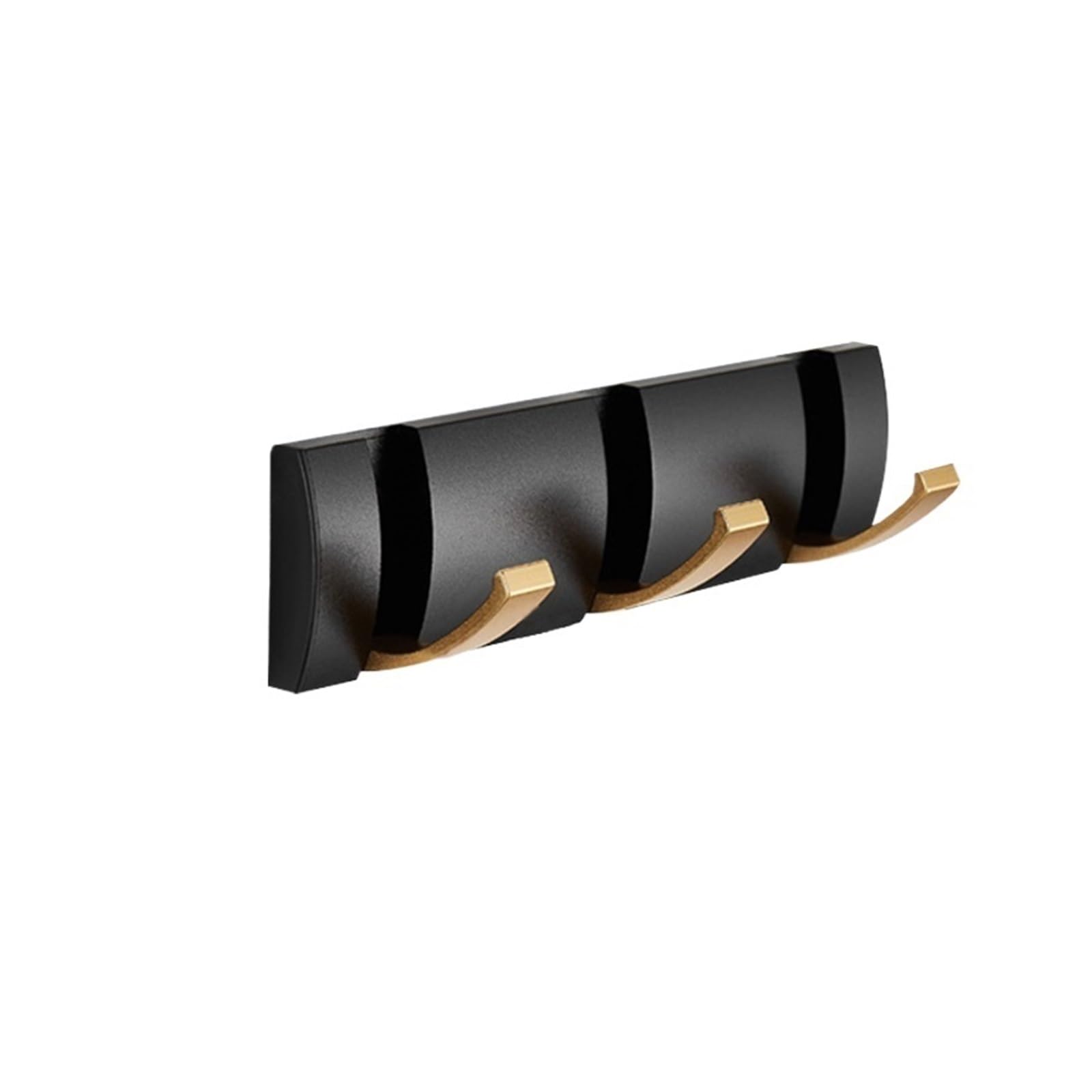 DVMSIEF Coat Hooks Folding Robe Hooks Golden Towel Hanger Nail Installation Wall Rack Coat Clothes Holder for Bathroom Kitchen(Black Gold 3hooks)