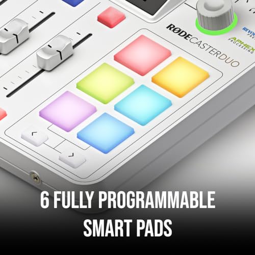Image of RODE RODECaster Duo Compact All-in-One Audio Production Solution for Podcasting, Streaming, Music Production and Content Creation (White)
