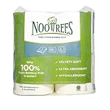 NooTrees Bamboo 3-ply Bathroom Tissue, 300 Sheets, 4 Rolls, Ecofriendly,100 Percent Biodegradable & Sustainable, Hypoallergenic, Ultra Absorbent Velvety Soft, FSC Certified
