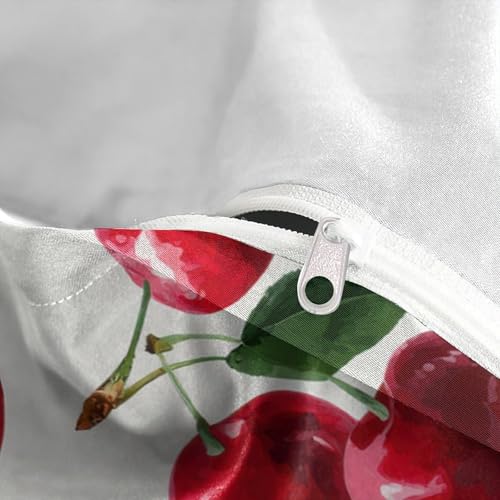Drap de couette cerises 3D imprimé en microfine illustration aquarelle - 8