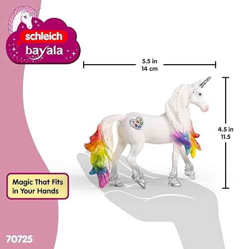 Image of Schleich Bayala - Rainbow Love Unicorn Stallion - Kids Ages 5+ | 70725 | Unicorn Figurine, Fantasy Toy for Girls 5+, Magical Collectible, Screen-Free Imaginative Pretend Play, Fairy Animal Figure