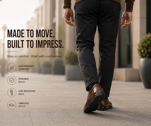 Image of Kraasa Brass Formal Shoes for Men | Vegan Leather Slip-On Office Shoes