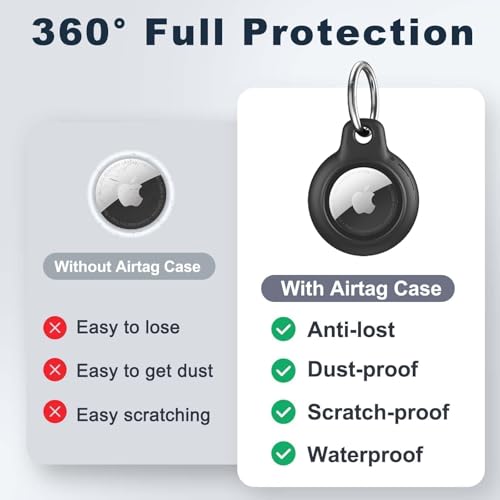 1 Pack for Airtag Holder, for Air Tag Case Waterproof for Apple Airtag Case with Keychain, PC Hard Shell Swivel Buckle, for Airtags Accessories Suitable for Tracking, Bags, Luggage, Keys-Black - Image 4