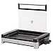 WMF Lono Barbecue électrique de table, en acier inoxydable mat, avec couvercle en verre, 2200 W, plaque de cuisson revêtue
