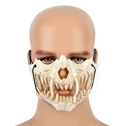 Hworks Skeleton Beak Mask Halloween Cosplay Latex Half Face Mask Show Prop