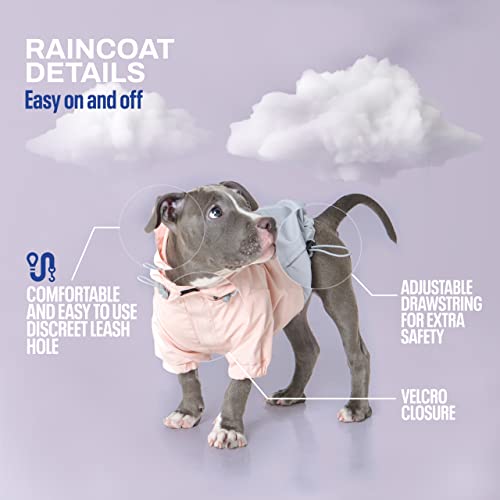 Reebok Dog Raincoat - Dog Coat With Hoodie, Waterproof Dog Rain Jacket For X-Small To Large Dogs, Adjustable Drawstring, Comes With Leash Hole, Premium Skin Friendly Lightweight Dog Rain Coat #TOP2