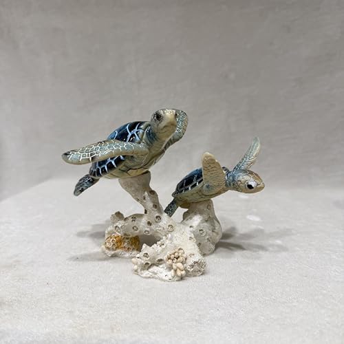 Image of AUGEN Polyresin Dolphin and Turtle Statue Showpiece for Home Decor Decoration and Gifting (1767F11, 11.5cm)