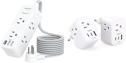 Power Strip+ 2-Pack European Travel Plug Adapter,