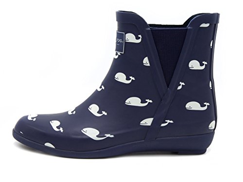 London Fog Womens Piccadilly Rain Boot Navy Whales 8 M Us #TOP2