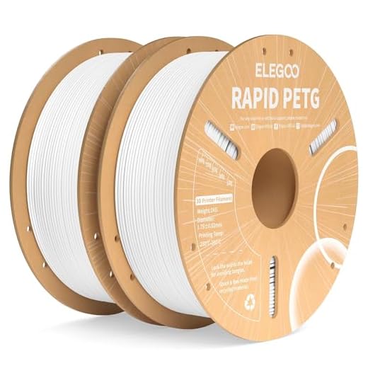 ELEGOO Rapid PETG Filament 1.75mm White 2KG, High Speed 30-600mm/s 3D Printer Filament Dimensional Accuracy +/- 0.02 mm, 1kg Cardboard Spool(2.2lbs) Fits for Most FDM 3D Printers