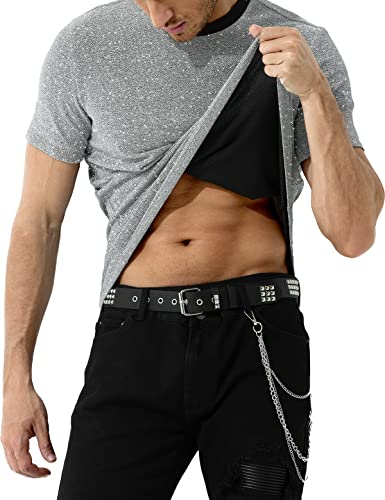 Glitzer T Shirt Herren