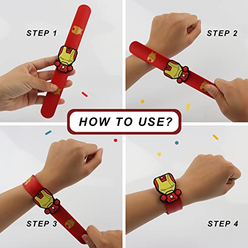 6PCS Braccialetti a scatto per bambini Superhero