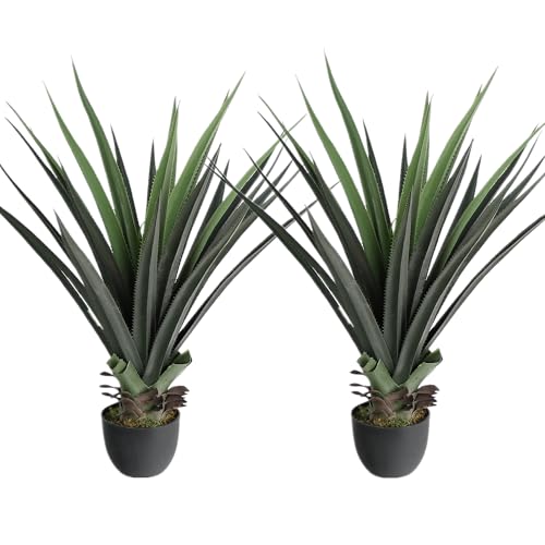 VOHEICH 2 Pcs 3 ft Artificial Spiked Agave Plant 36 inch Faux Agave Plants Fake Floor Plants for Home Office Living Room Indoor Outdoor Decor