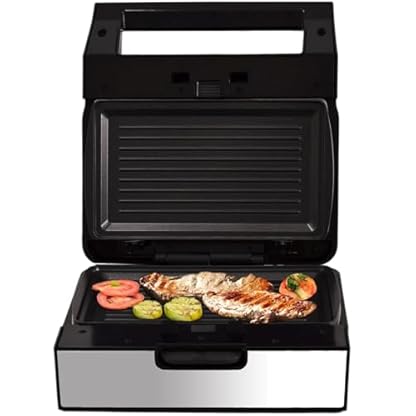 Syntrox Kontaktgrill mit Wechselplatten, Edelstahl, schnelles Aufheizen, Antihaftbeschichtet, verschiedene Wechselplatten, Multifunktionsgerät – Bild 3