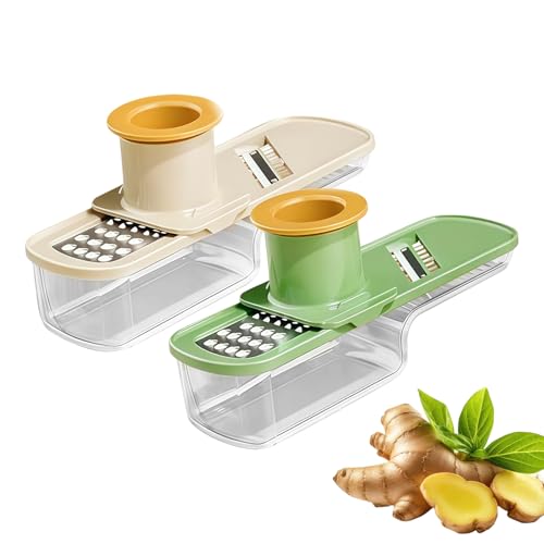 aglio | Tagliaverdure da cucina in 2 pezzi con vassoio di raccolta - Pelapatate con leva di sicurezza - per aglio limone e carota cipolla e patate in cucina per la preparazione dei pasti e la