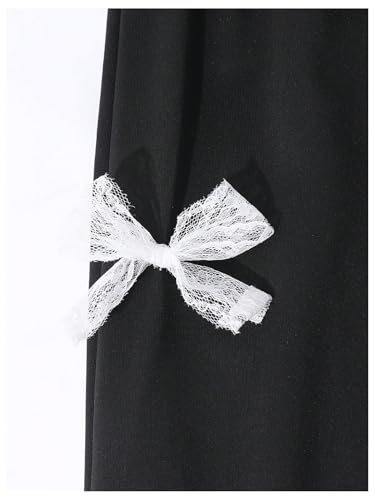 WDIRARA Girl's Bow Baggy Pants Elastic Waist Wide Leg Athletic Workout Sweatpants3