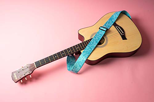 Image of Adjustable Guitar Strap Includes 2 Strap Locks & 2 Matching Picks & 1 Picks Holder & 1 leather Strap Button.