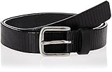 Cinturón de piel monocolor para hombre con una superficie estriada