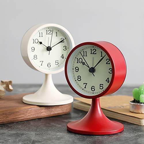 Miniatura 4 de Reloj despertador redondo de 3 pulgadas, analógico, silencioso, sin tictac, funciona con pilas para dormitorio