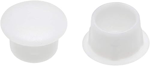 uxcell Tapones para orificios para estante, 0.394 in de diámetro, cubierta de tubo de plástico blanco para gabinete de uñas, soporte de botón,