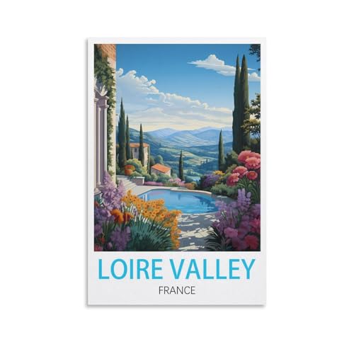 Vallée de la Loire poster vintage déco chambre salon ambiance chaleureuse 50x75cm