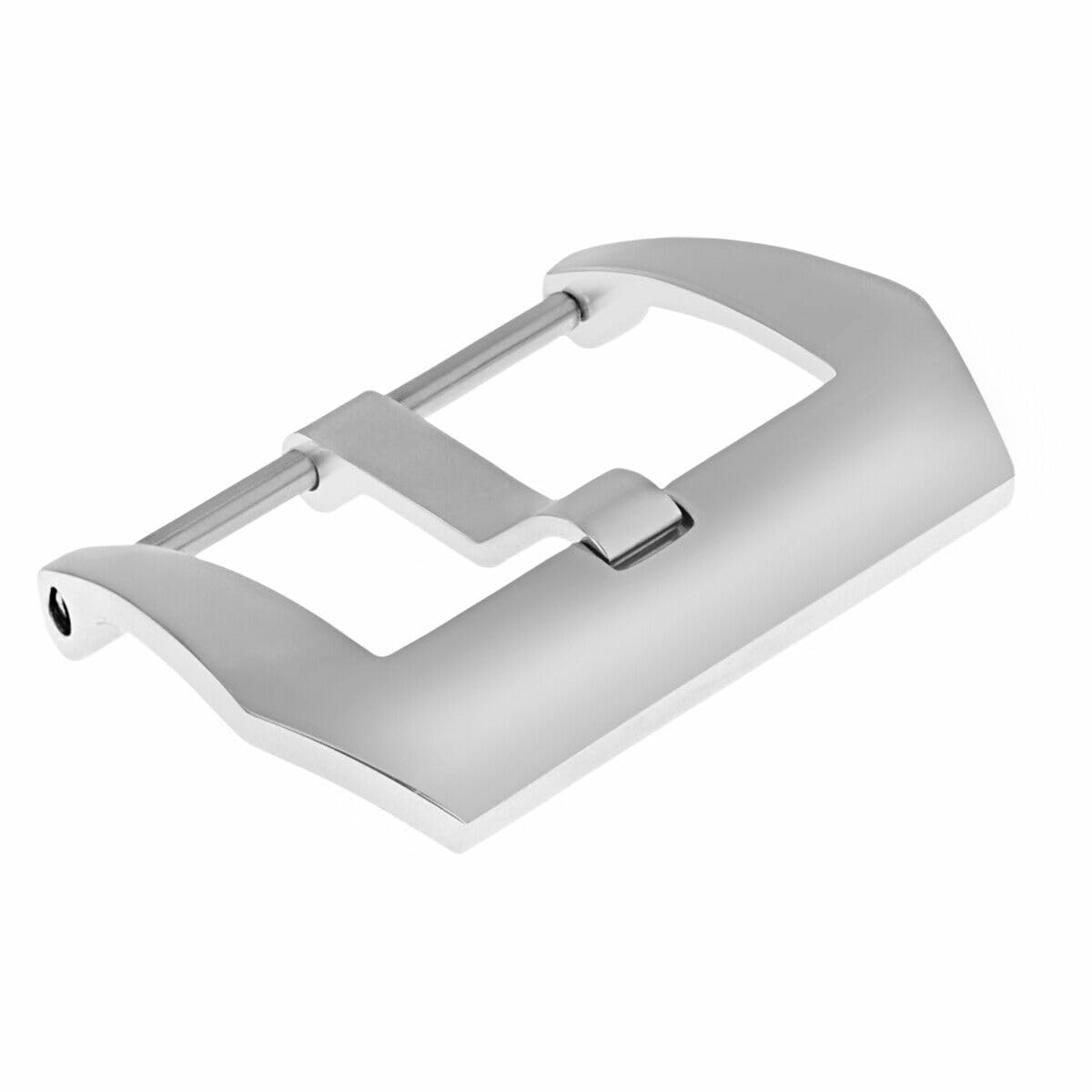 Ewatchparts 24MM PRE-V SCREW IN BUCKLES COMPATIBLE WITH PANERAI PAM 44MM LEATHER STRAP RUBBER BAND SHINY